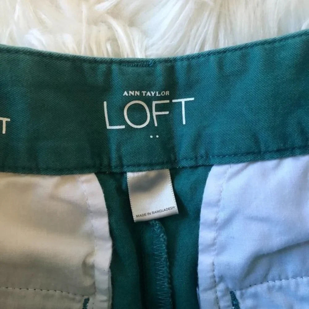 Loft Green 100% Cotton Shorts 0 - Picture 4 of 6